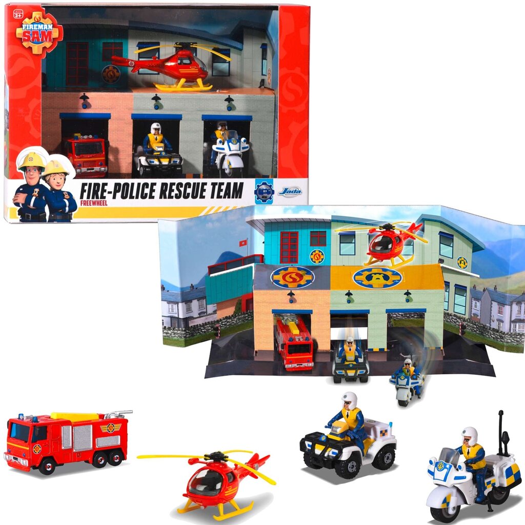 Gelbėjimo transporto priemonių rinkinys su garažu Fireman Sam цена и информация | Žaislai berniukams | pigu.lt