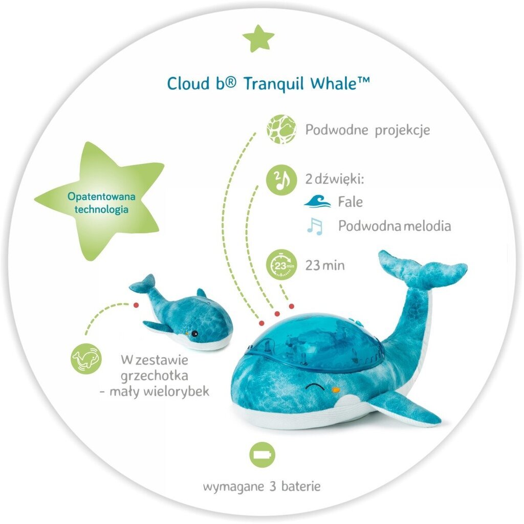 Projektorius Cloud B Banginių šeima цена и информация | Žaislai kūdikiams | pigu.lt