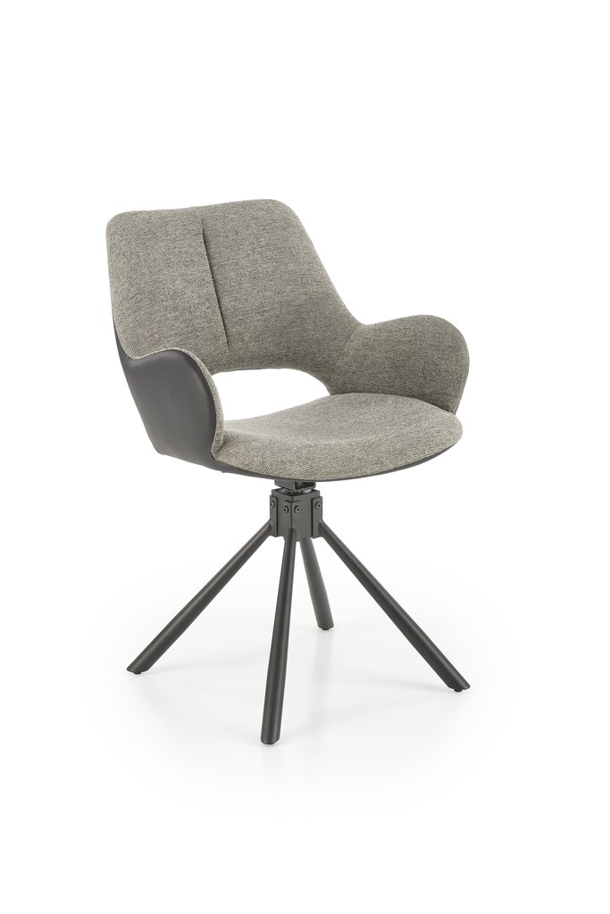 2-ių kėdžių komplektas K494, pilkas/juodas kaina ir informacija | Virtuvės ir valgomojo kėdės | pigu.lt