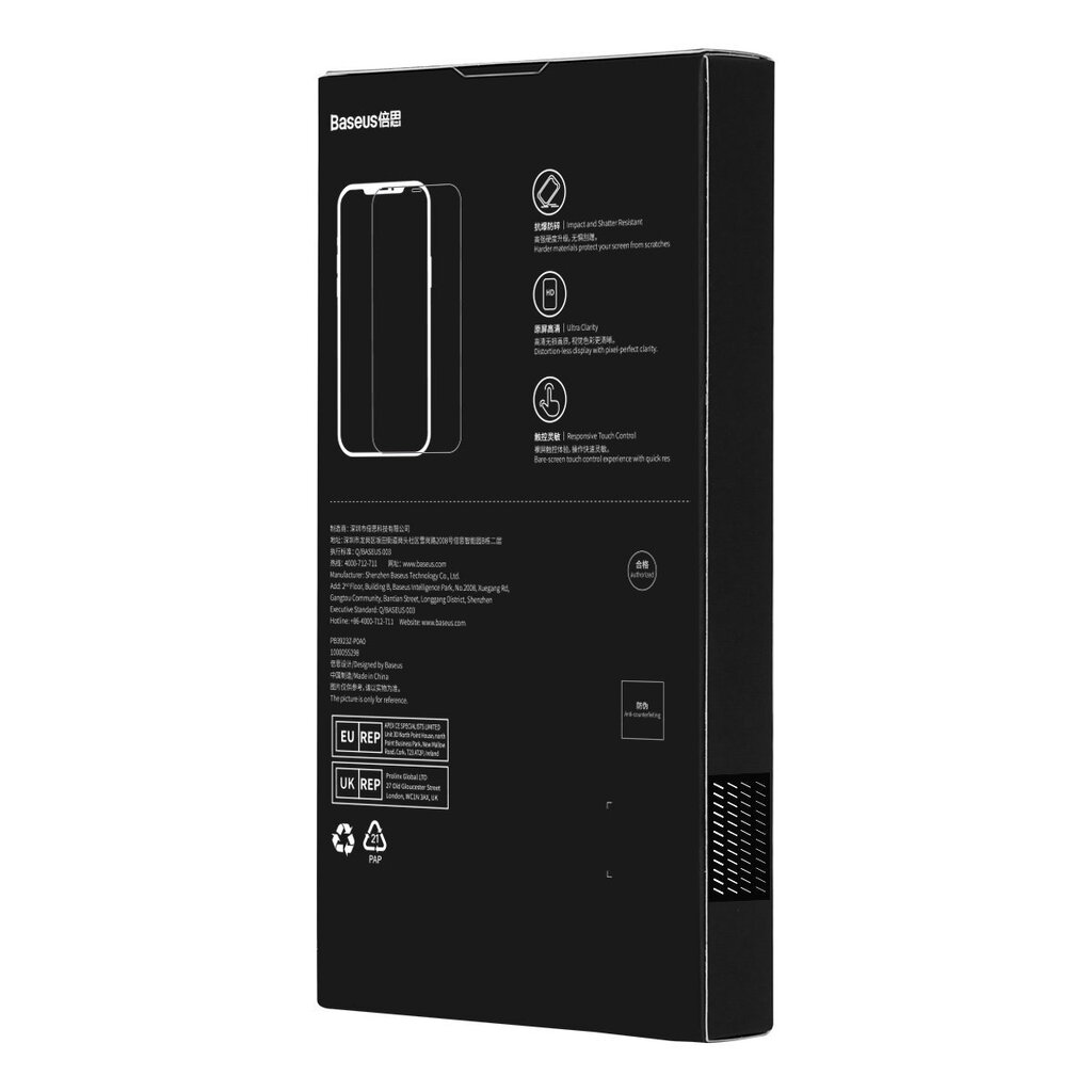 Baseus Set 2x Tempered Glass kaina ir informacija | Apsauginės plėvelės telefonams | pigu.lt