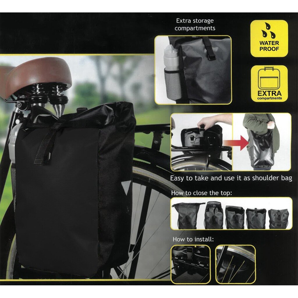 Dviračio bagažinės Dunlop, juoda kaina ir informacija | Kiti dviračių priedai ir aksesuarai | pigu.lt