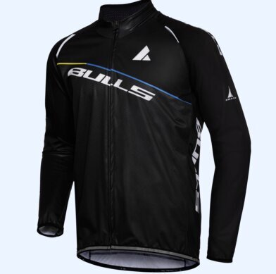 Dviratininkų marškinėliai vyrams Bulls Team Windbreaker, juodi kaina ir informacija | Dviratininkų apranga | pigu.lt