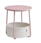 Naktinis staliukas Vasagle, 45x50 cm, rožinė ir balta kaina ir informacija | Spintelės prie lovos | pigu.lt