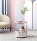 Naktinis staliukas Vasagle, 45x50 cm, rožinė ir balta kaina ir informacija | Spintelės prie lovos | pigu.lt