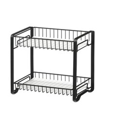 2-х ярусная полка для специй, черная цена и информация | Комплектующие для кухонной мебели | pigu.lt