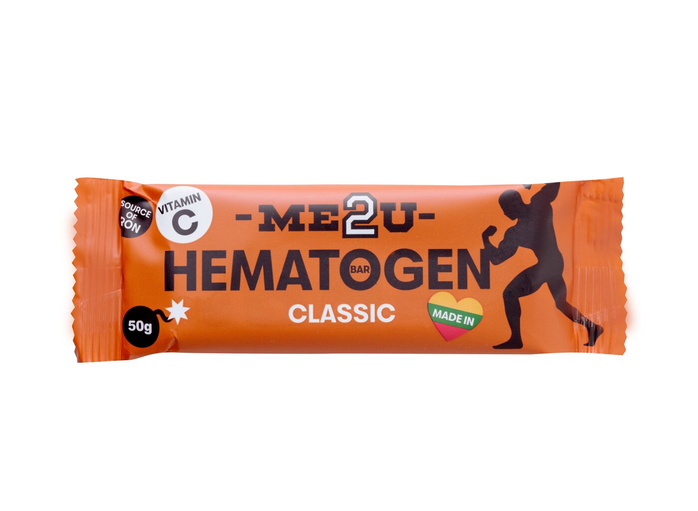 Hematogeno batonėlis Me2U Classic, 50 g kaina ir informacija | Saldumynai | pigu.lt