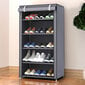 Medžiaginė batų spinta su 5 lentynom, pilka kaina ir informacija | Batų spintelės, lentynos ir suolai | pigu.lt
