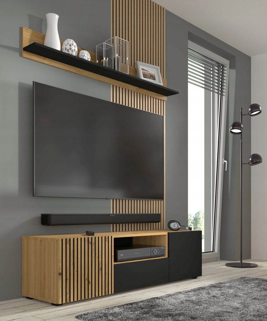 Tv spintelė Akl Furniture Auris, juodas/rudas kaina ir informacija | TV staliukai | pigu.lt