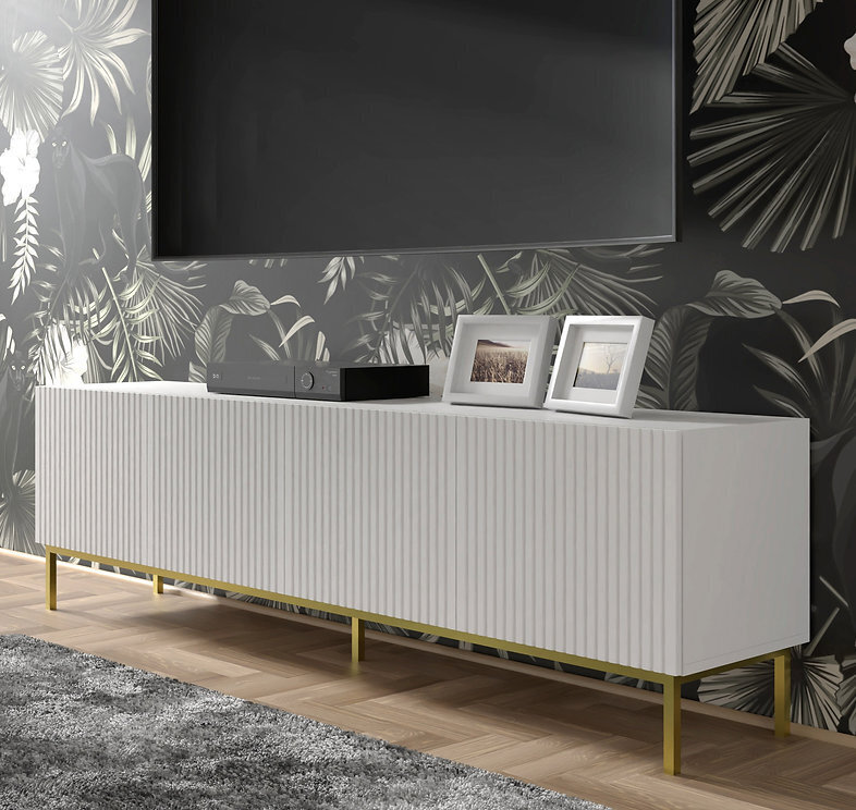 Tv spintelė Akl Furniture Ravenna, balta цена и информация | TV staliukai | pigu.lt