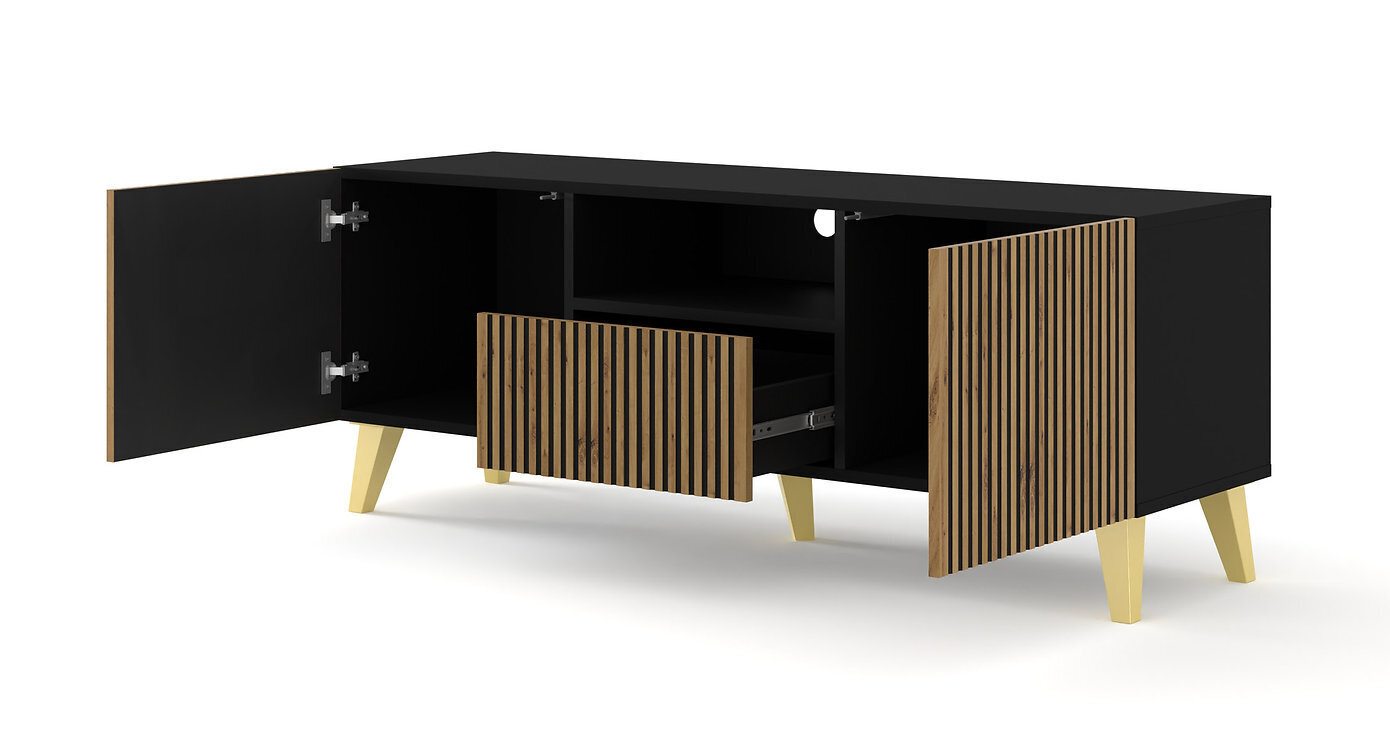 Tv spintelė Akl Furniture Ravenna, ruda/juoda kaina ir informacija | TV staliukai | pigu.lt