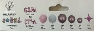 Набор воздушных шаров It's a girl, 45 шт., розовый цена и информация | Шарики | pigu.lt