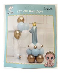 Набор воздушных шаров Первый день рождения, 29 шт., синий цена и информация | Шарики | pigu.lt