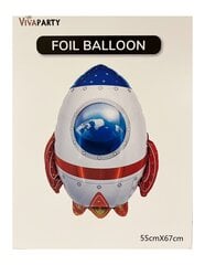 Фольгированный воздушный шар Ракета, 55х67 см цена и информация | Шарики | pigu.lt