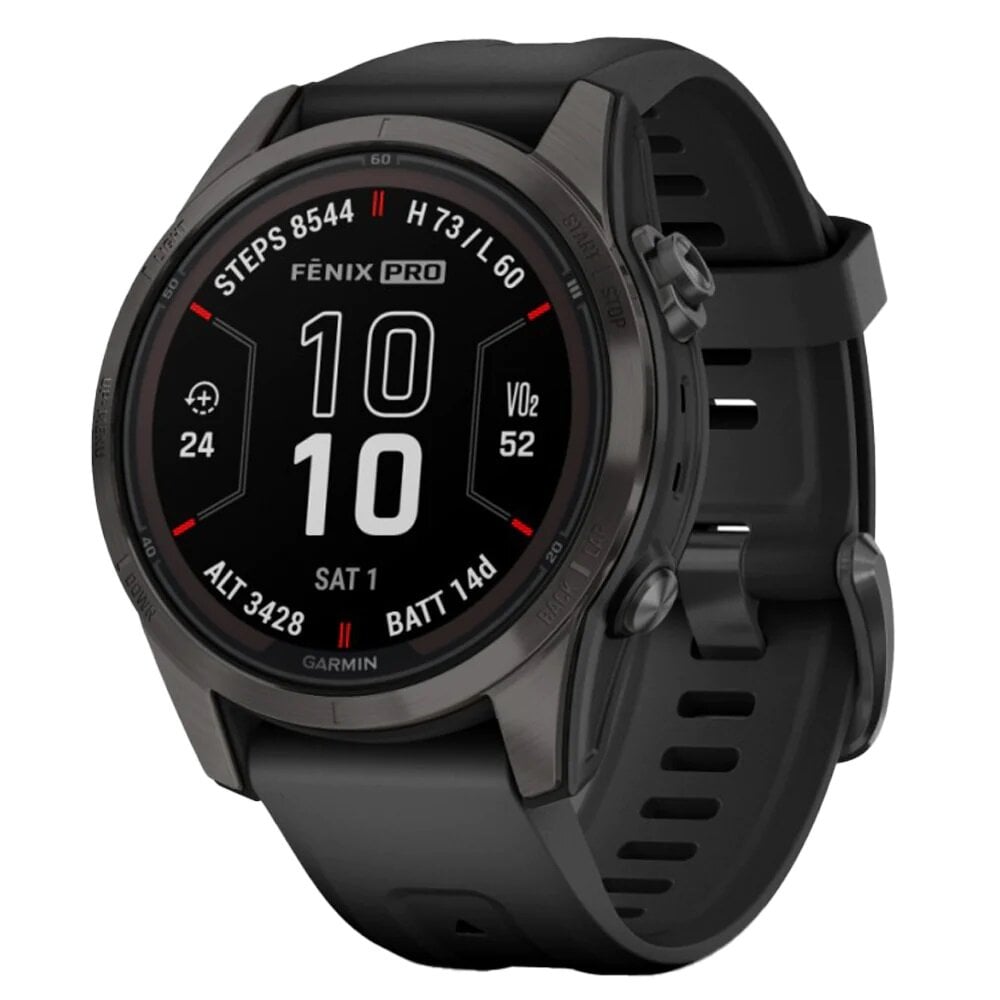 Смарт-часы Garmin fēnix® 7S Pro Sapphire Solar Carbon Grey DLC  Titanium/Black 42мм цена | pigu.lt