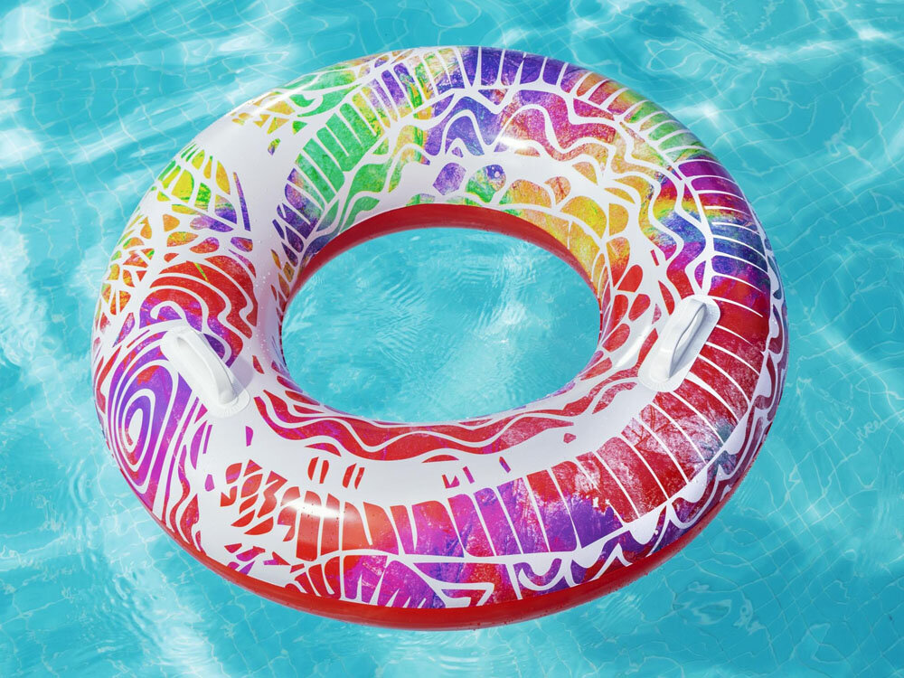 Pripučiamas ratas Bestway Summer Swirl, 91cm, raudonas kaina ir informacija | Pripučiamos ir paplūdimio prekės | pigu.lt
