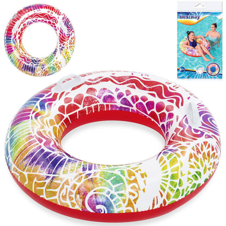 Pripučiamas ratas Bestway Summer Swirl, 91cm, raudonas kaina ir informacija | Pripučiamos ir paplūdimio prekės | pigu.lt