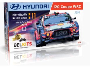 Belkits - Hyundai i20 Coupe WRC Tour de Corse 2019 winner, 1/24, BEL0014 цена и информация | Конструкторы и кубики | pigu.lt