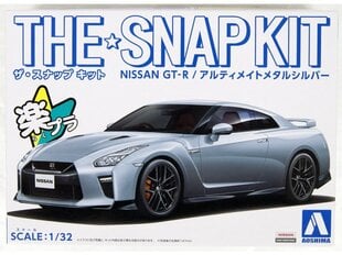 Сборная модель Aoshima - The Snap Kit Nissan GT-R Ultimate Metal Silver, 1/32, 05641 цена и информация | Конструкторы и кубики | pigu.lt