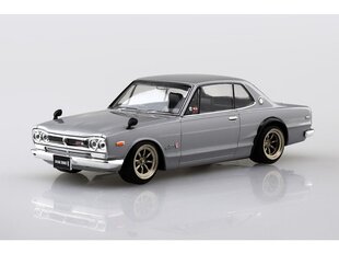 Сборная модель Aoshima - The Snap Kit Nissan Skyline 2000GT-R Custom Wheel / Silver, 1/32, 06470 цена и информация | Конструкторы и кубики | pigu.lt