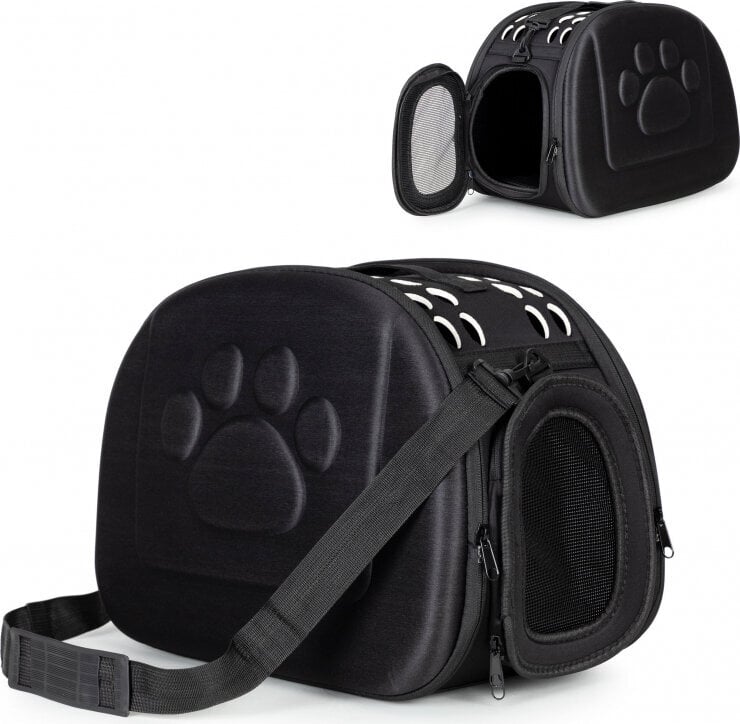 Kelioninis krepšys šunims Petsi Large, juodas цена и информация | Transportavimo narvai, krepšiai | pigu.lt