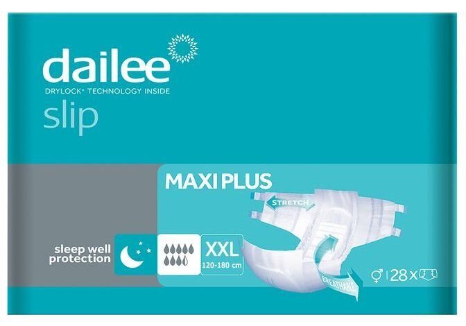 Sauskelnės suaugusiems Dailee Slip Maxi Plus XXL, 28 vnt. kaina ir informacija | Sauskelnės, įklotai, paklotai suaugusiems | pigu.lt