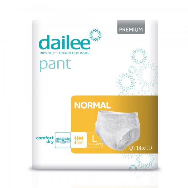 Sauskelnės suaugusiems Dailee Pant Premium Normal L, 14 vnt. цена и информация | Sauskelnės, įklotai, paklotai suaugusiems | pigu.lt