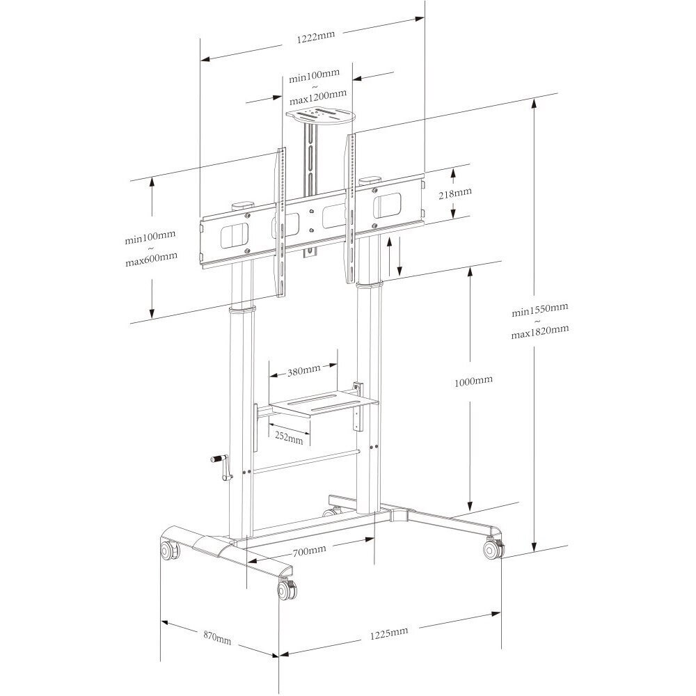 Techly ICA-TR230 52"-110" kaina ir informacija | Televizorių laikikliai, tvirtinimai | pigu.lt