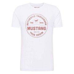 Marškinėliai vyrams Mustang Alex C Print M 1012517 2045, balti kaina ir informacija | Vyriški marškinėliai | pigu.lt