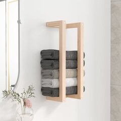 Rankšluosčių kabykla, 23x18x60cm, pušies medienos masyvas цена и информация | Аксессуары для ванной комнаты | pigu.lt