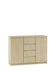 Комод ADRK Furniture Bente, 122x40x91 см, коричневый/белый цвет цена и информация | Комоды | pigu.lt