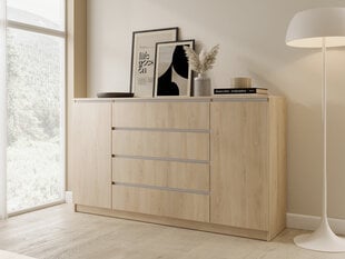 Комод ADRK Furniture Bente, 162x40x91 см, коричневый/белый цвет цена и информация | Комоды | pigu.lt