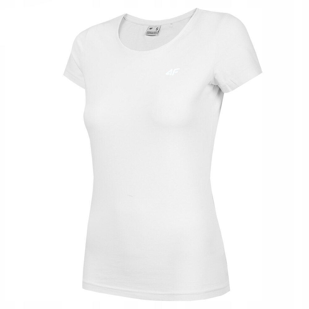 Marškinėliai moterims 4F TTSHF580, balti kaina ir informacija | Marškinėliai moterims | pigu.lt