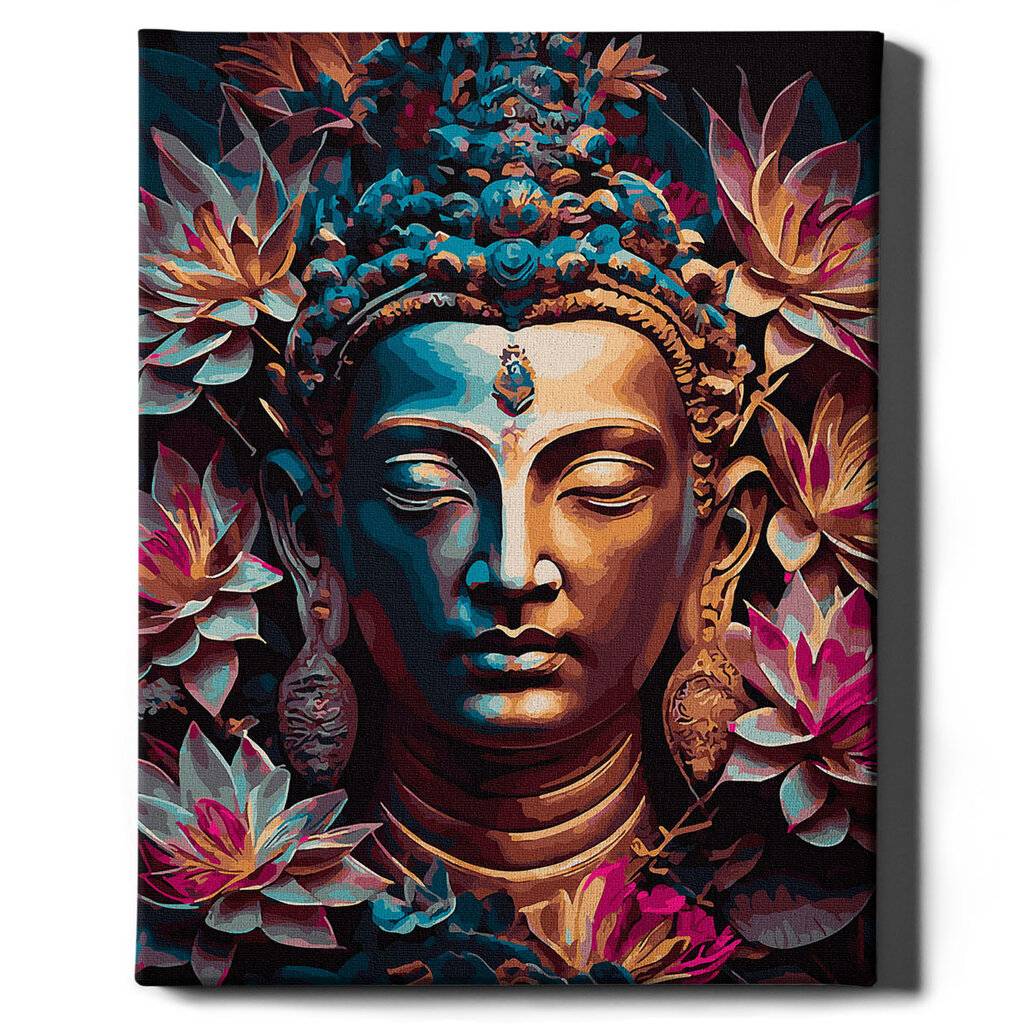 Tapyba pagal skaičius Oh Art! Buda gėlėse, 40x50 cm цена и информация | Tapyba pagal skaičius | pigu.lt