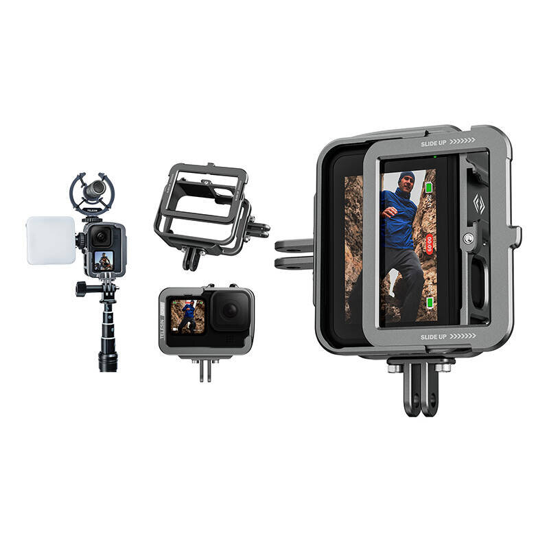 Aluminiowa obudowa zabezpieczająca Telesin do GoPro Hero 12 / 11 / 10 / 9 z uchwytem pionowym kaina ir informacija | Veiksmo ir laisvalaikio kameros | pigu.lt