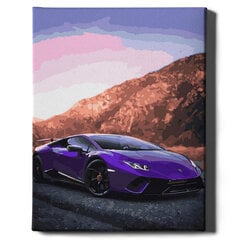 Tapyba pagal skaičius Oh Art! Violetinis Lamborghini, 40x50 cm kaina ir informacija | Tapyba pagal skaičius | pigu.lt