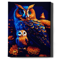 Картина по номерам "Сова и совёнок" Oh Art! 40x50 см цена и информация | Живопись по номерам | pigu.lt