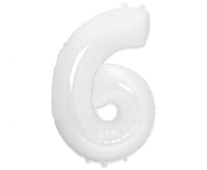 Фольгированный шар № 6, белый, 85 см цена и информация | Шарики | pigu.lt