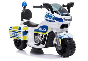 Vienvietis vaikiškas elektrinis policijos motociklas TR1912, baltas kaina ir informacija | Elektromobiliai vaikams | pigu.lt