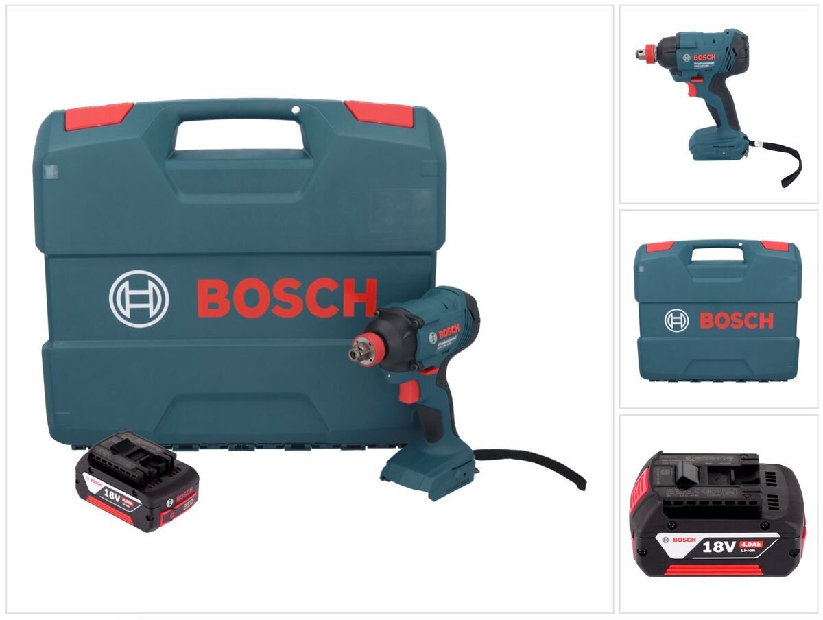 Akumuliatorinis smūginis veržliaraktis Bosch GDX 18V-180, 18 V, su akumuliatoriumi be įkroviklio kaina ir informacija | Suktuvai, gręžtuvai | pigu.lt