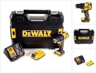 Аккумуляторная дрель DeWalt DCD 708 D1T, 18 В, с аккумулятором и зарядным устройством цена и информация | Шуруповерты, дрели | pigu.lt