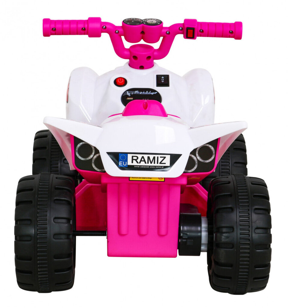 Vienvietis vaikiškas keturratis Quad the Fastest, rožinis kaina ir informacija | Elektromobiliai vaikams | pigu.lt