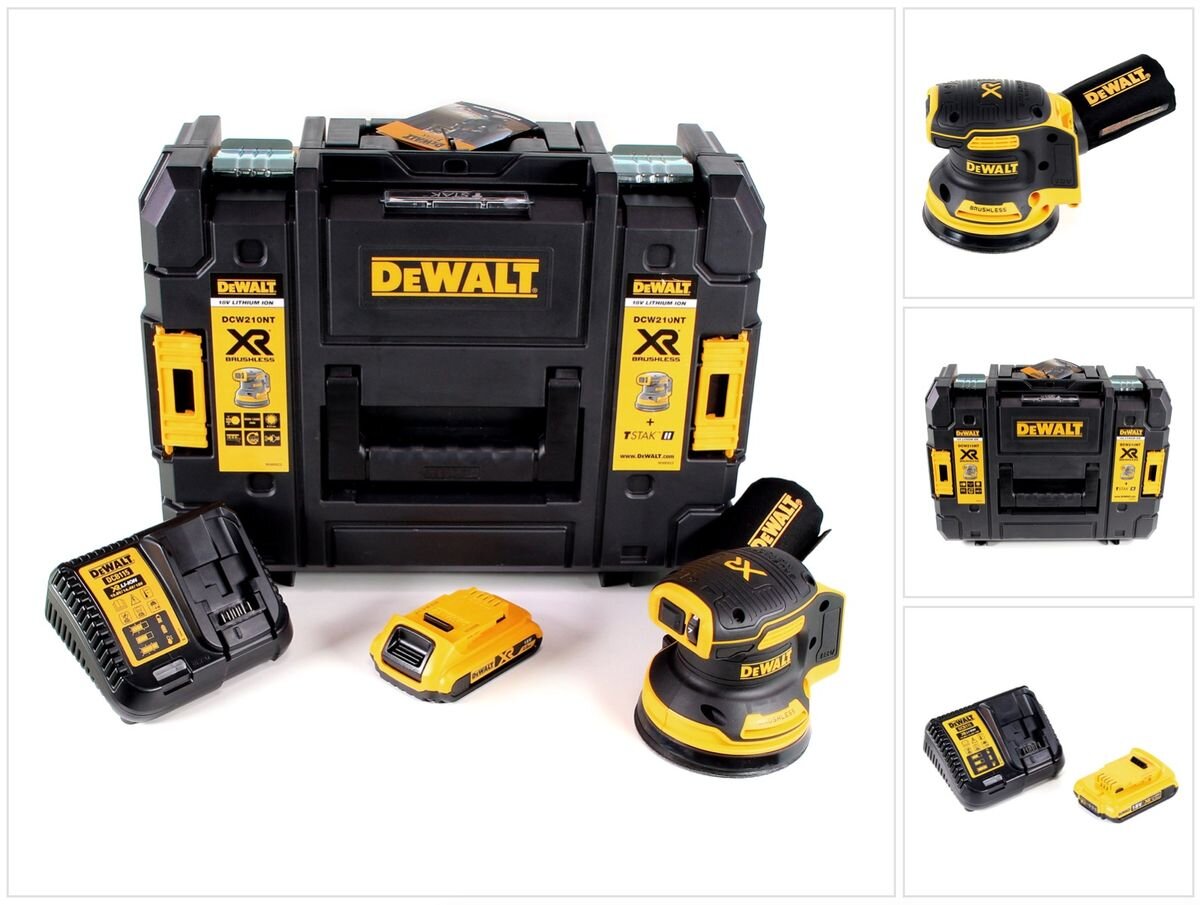 DeWalt DCW 210 D1 akumuliatorinis orbitinis šlifuoklis 18V 12 000 aps./min 125 mm + 1x akumuliatorius 2,0 Ah + 1x greitas įkroviklis TSTAK kaina ir informacija | Šlifuokliai | pigu.lt