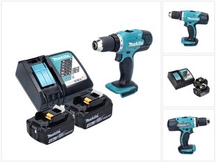 Аккумуляторная дрель Makita DDF 453 RM 18 В 42 Нм с аккумулятором и зарядным устройством цена и информация | Шуруповерты, дрели | pigu.lt