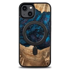 Wood and Resin Case for iPhone 14 MagSafe Bewood Unique Neptune - Navy and Black цена и информация | Чехлы для телефонов | pigu.lt