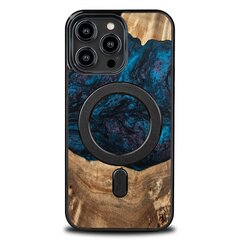 Wood and Resin Case for iPhone 14 Pro Max MagSafe Bewood Unique Neptune - Navy Black цена и информация | Чехлы для телефонов | pigu.lt