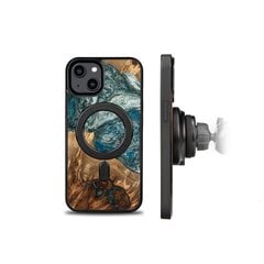 Wood and Resin Case for iPhone 14 MagSafe Bewood Unique Planet Earth - Blue-Green цена и информация | Чехлы для телефонов | pigu.lt