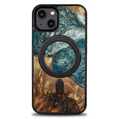 Wood and Resin Case for iPhone 14 MagSafe Bewood Unique Planet Earth - Blue-Green цена и информация | Чехлы для телефонов | pigu.lt