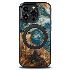 Wood and Resin Case for iPhone 14 Pro MagSafe Bewood Unique Planet Earth - Blue-Green цена и информация | Чехлы для телефонов | pigu.lt