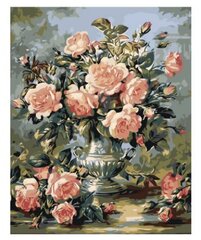 Tapyba pagal skaičius Rožinių rožių puokštė, 40x50 cm kaina ir informacija | Tapyba pagal skaičius | pigu.lt