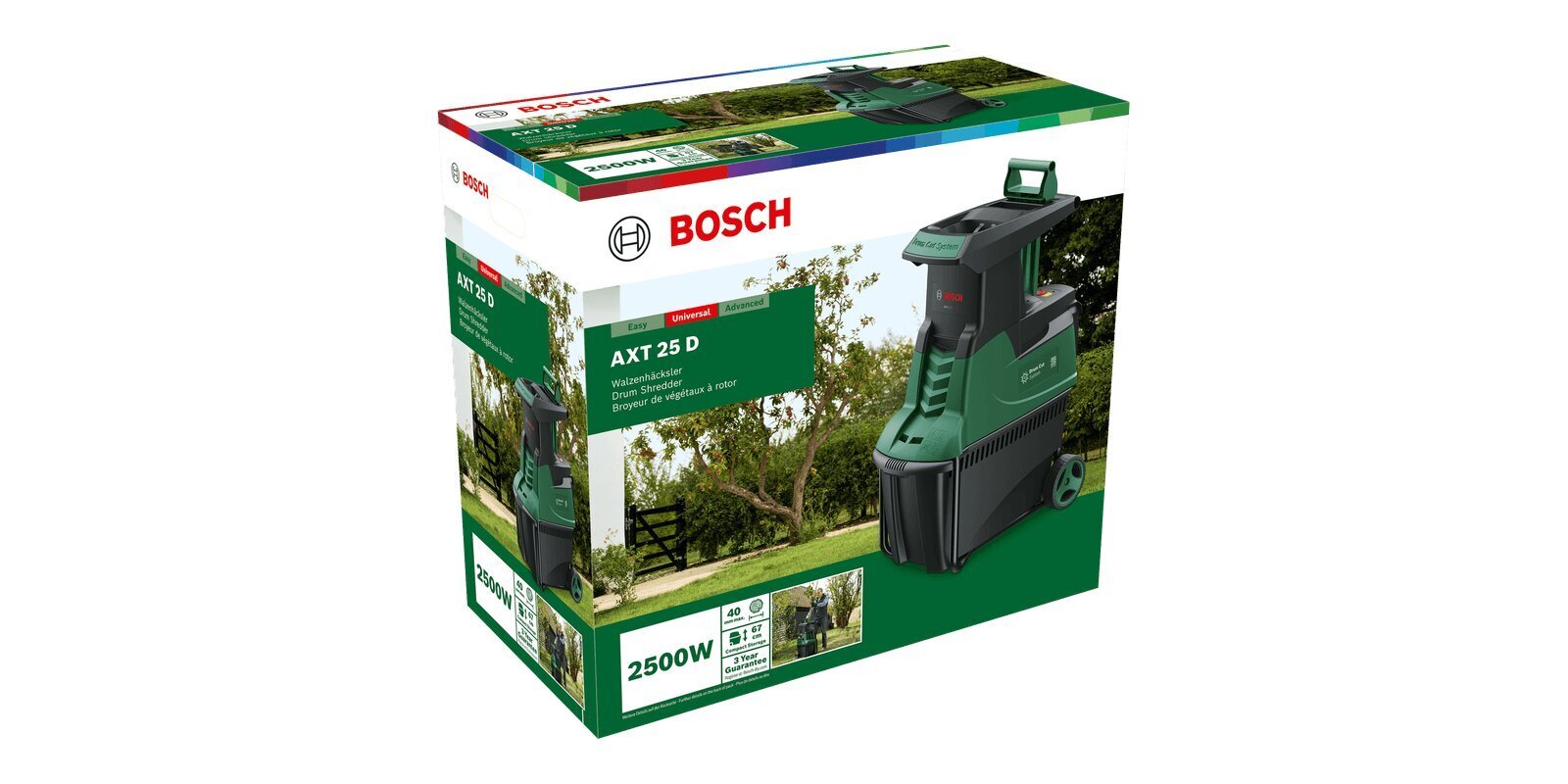 Šakų smulkintuvas Bosch AXT 25 D 0600803103 цена и информация | Lapų siurbliai, šakų smulkintuvai, trinkelių valytuvai | pigu.lt